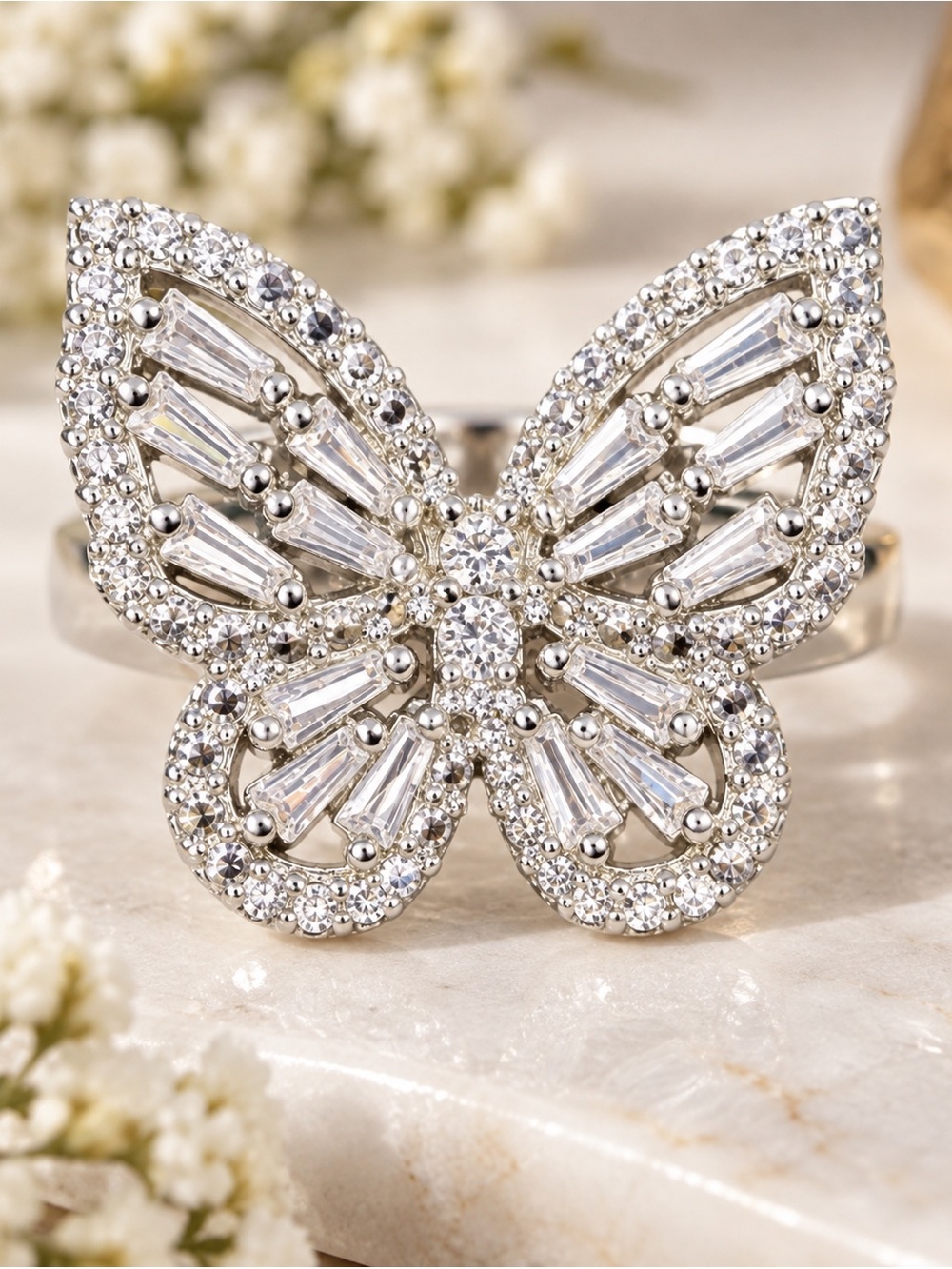 🦋 Sparkling Butterfly Statement Ring 🦋